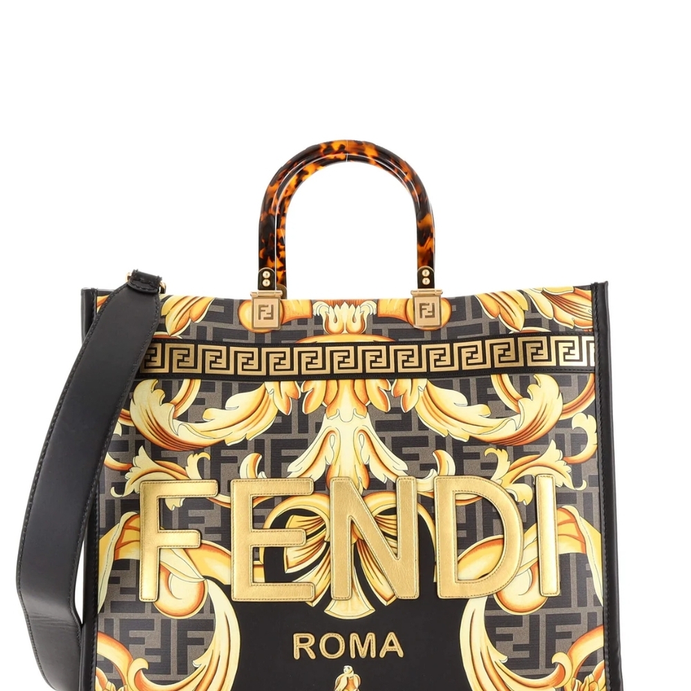 Fendi Black and Gold Tote Bag